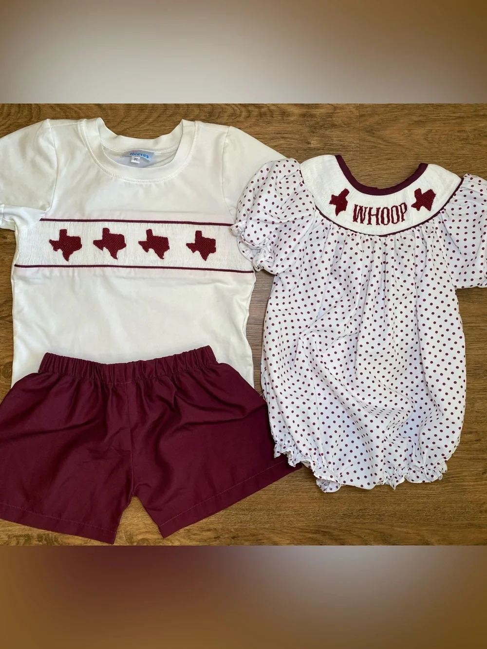 Ann Reeves Texas A&M matching smock set